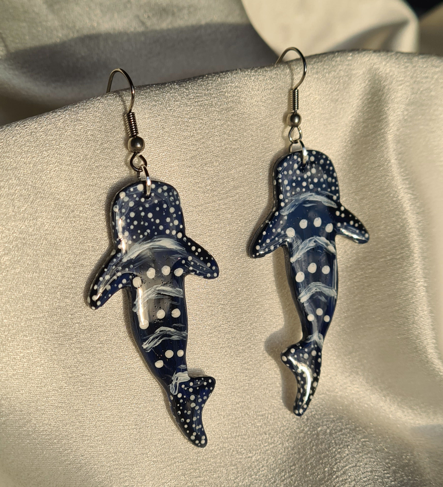 Hand Painted Whale Shark Earrings