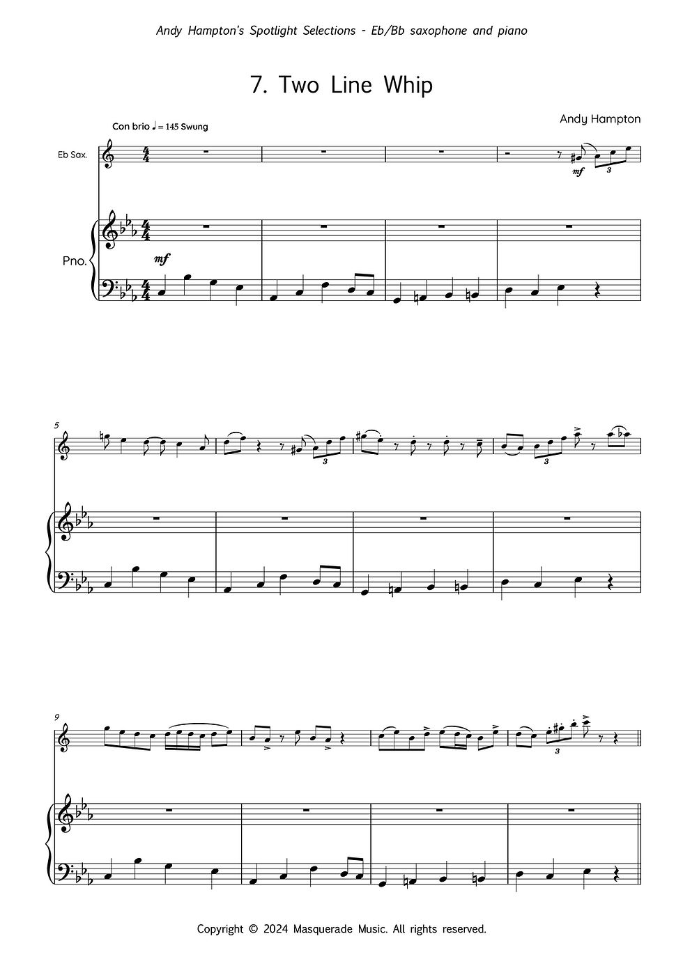 Thumbnail: Spotlight Selections (for Eb/Bb sax) by Andy Hampton