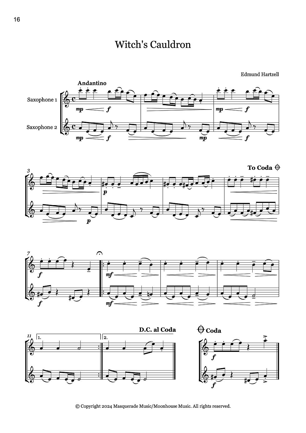 Thumbnail: Tuneful Tales (Duets for 2 same saxophones - 14 pieces) Edmund Hartzell
