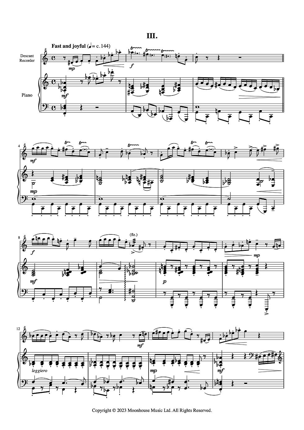 Thumbnail: Sonata for Recorder and Piano - Dominic Irving