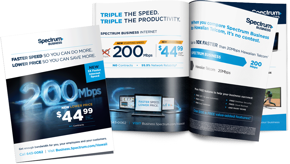 Spectrum Business 200Mbps free standing insert