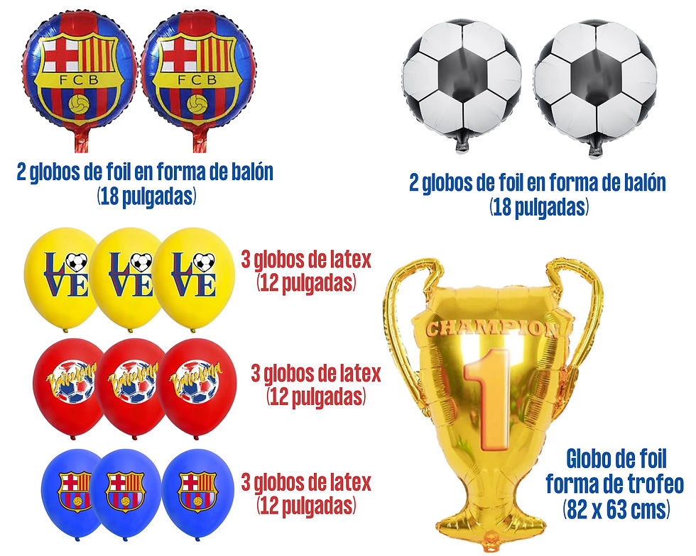 Miniatura: Set de globos con temática del Barcelona