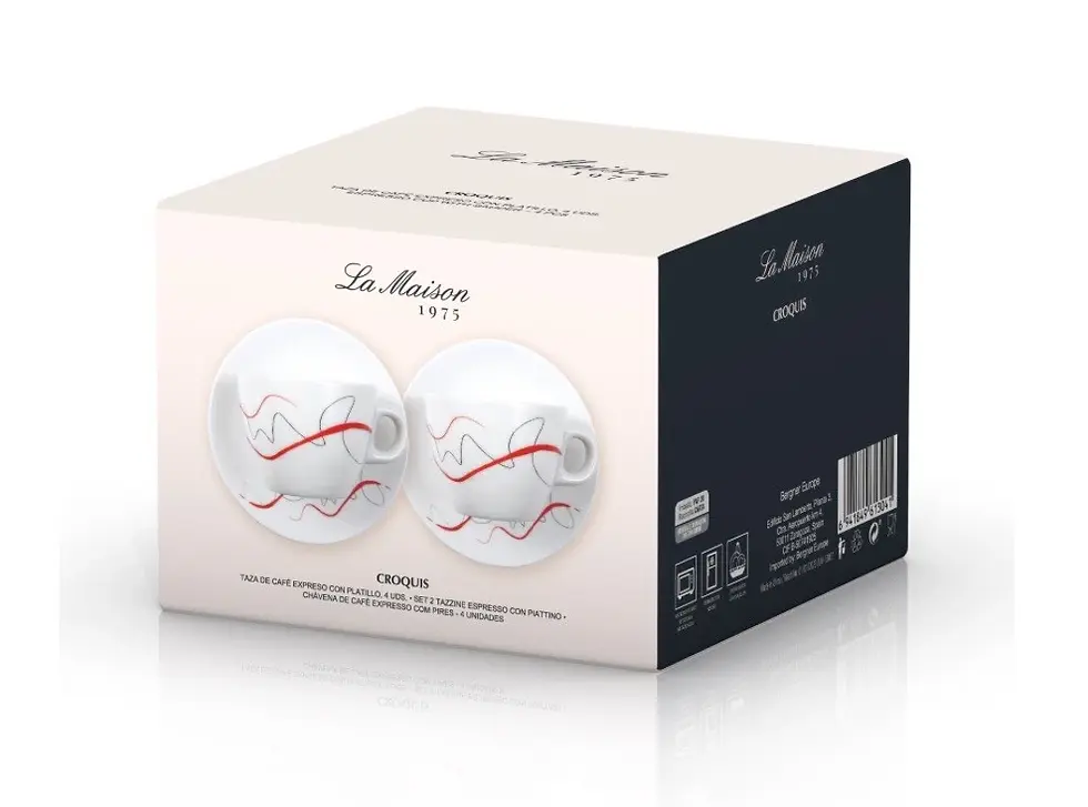 Miniatura: Tazzine Caffè Set 2+2 Porcellana La Maison Linea Croques