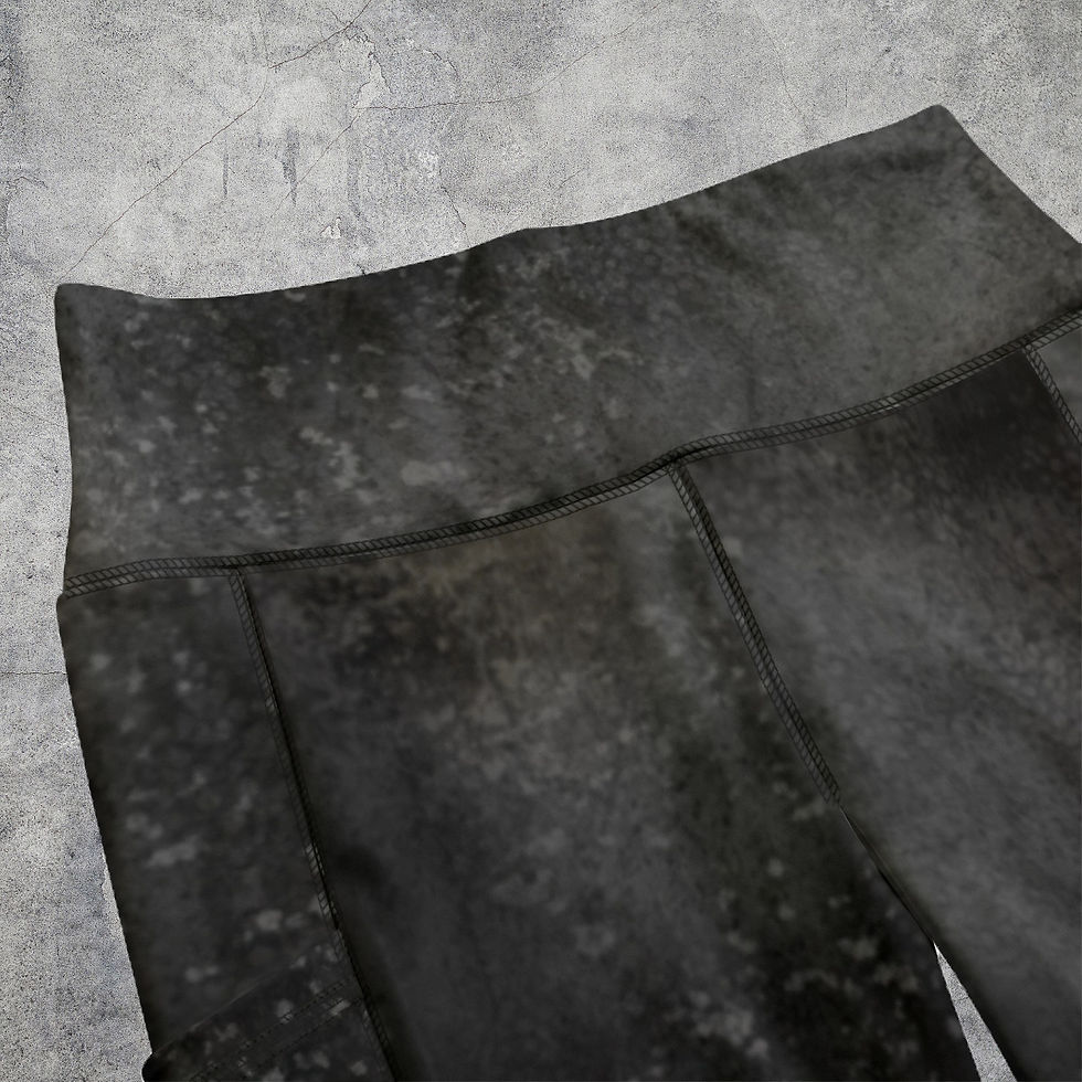 Thumbnail: Black Grunge Women's Yoga Leggings With Side Pockets