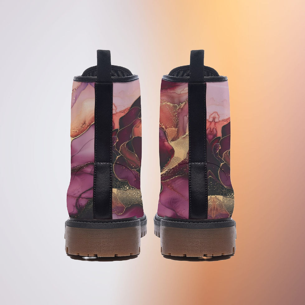Thumbnail: Burgundy Roses Women's Martin Short Boots