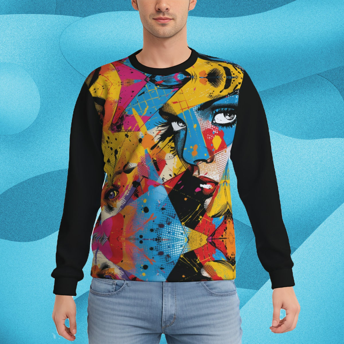 Pop Art Woman Men's Heavy Fleece Sweatshirt