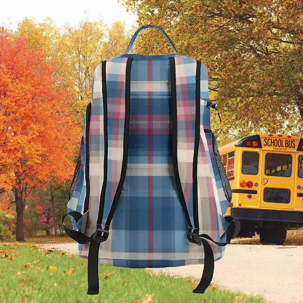 Thumbnail: Blue Plaid Multifunctional Backpack