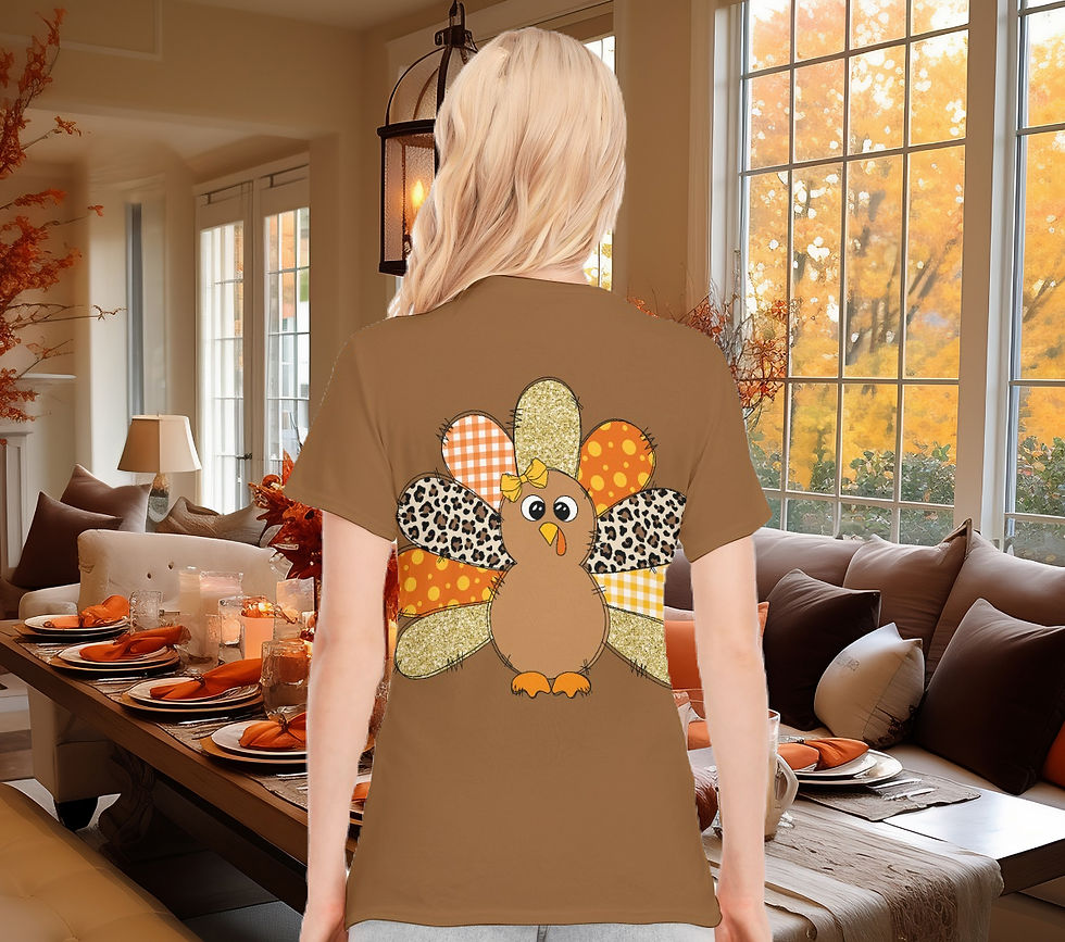 Thumbnail: Patchwork Turkey Women's Basic Cotton T-Shirt