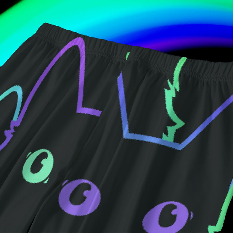 Thumbnail: Neon Black Cats Women's Raglan Sleeve Pajamas