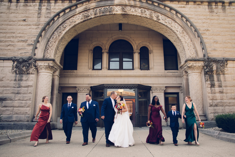 downtown Greenfield indiana wedding party