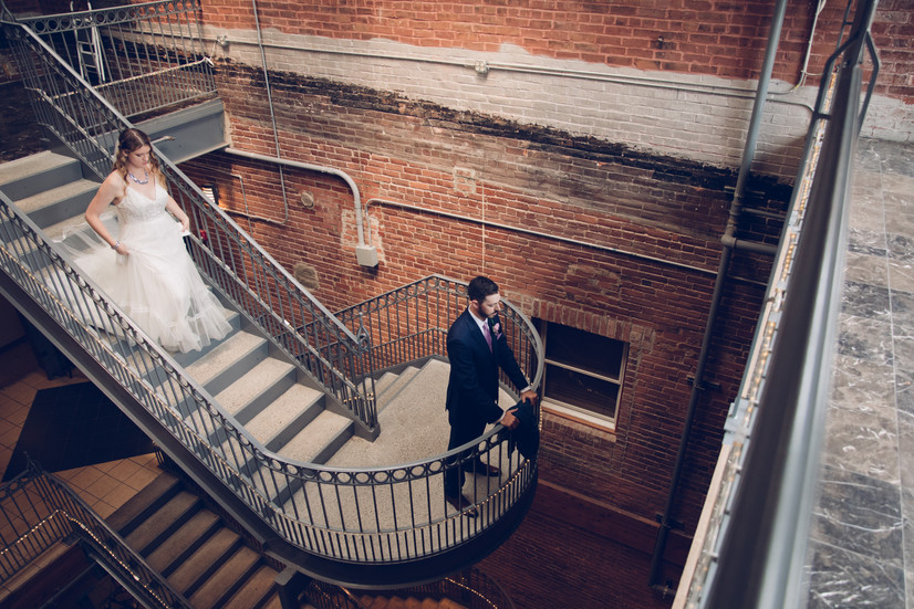 bride entrance on stairs
