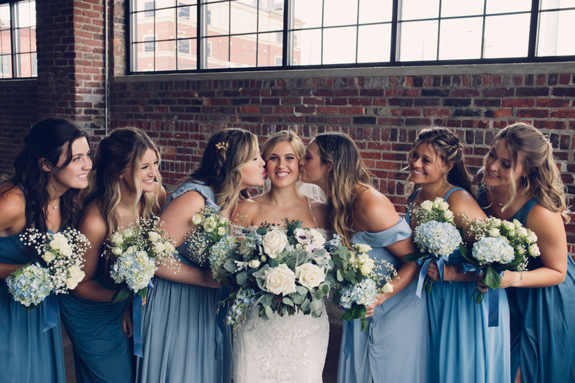 indoor bridal party