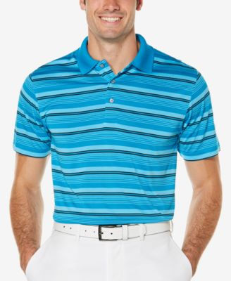 PGA TOUR Mens Airflux Striped Polo Dahlia L