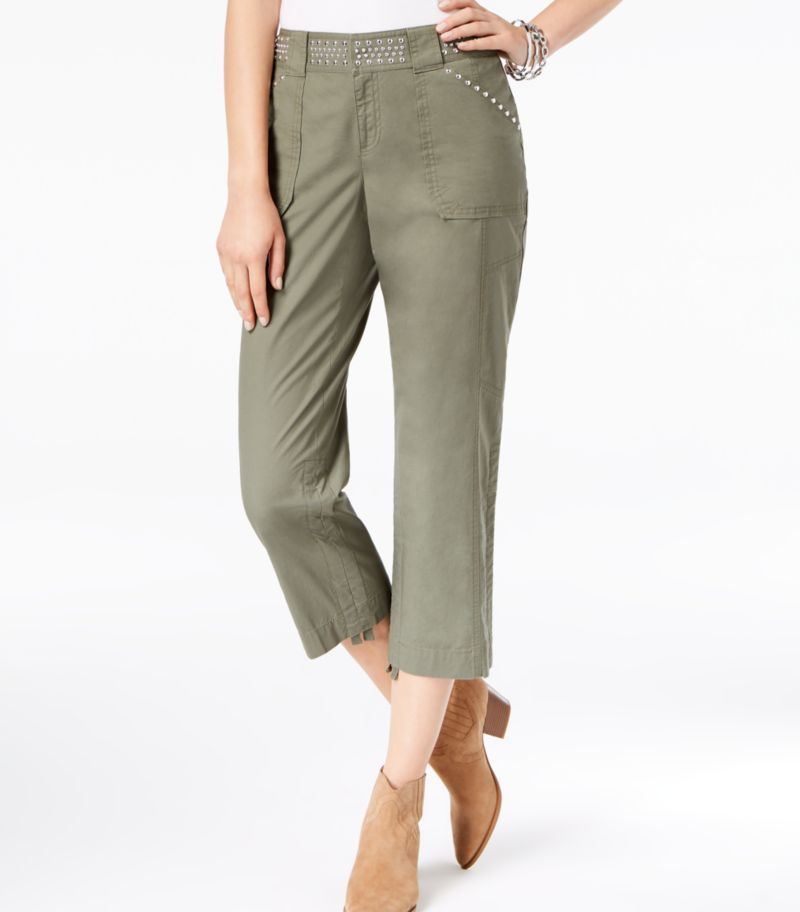 INC International Concepts Studded Cargo Pants Sky Grey 14