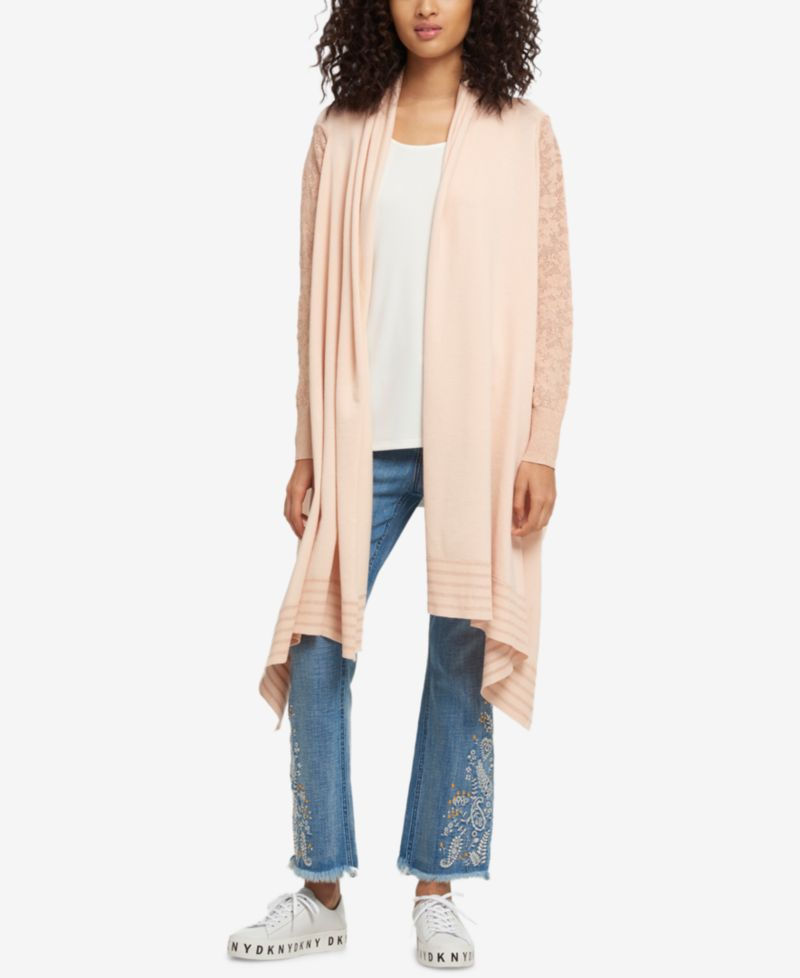 Blush knit duster cardigan from the women's designer collection at UlikeNYC
