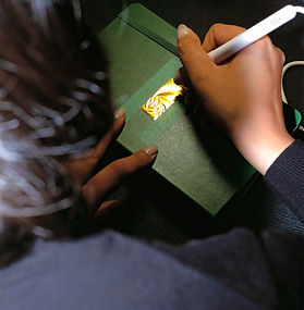Dorure à chaud sur carnet -calligraphie paris