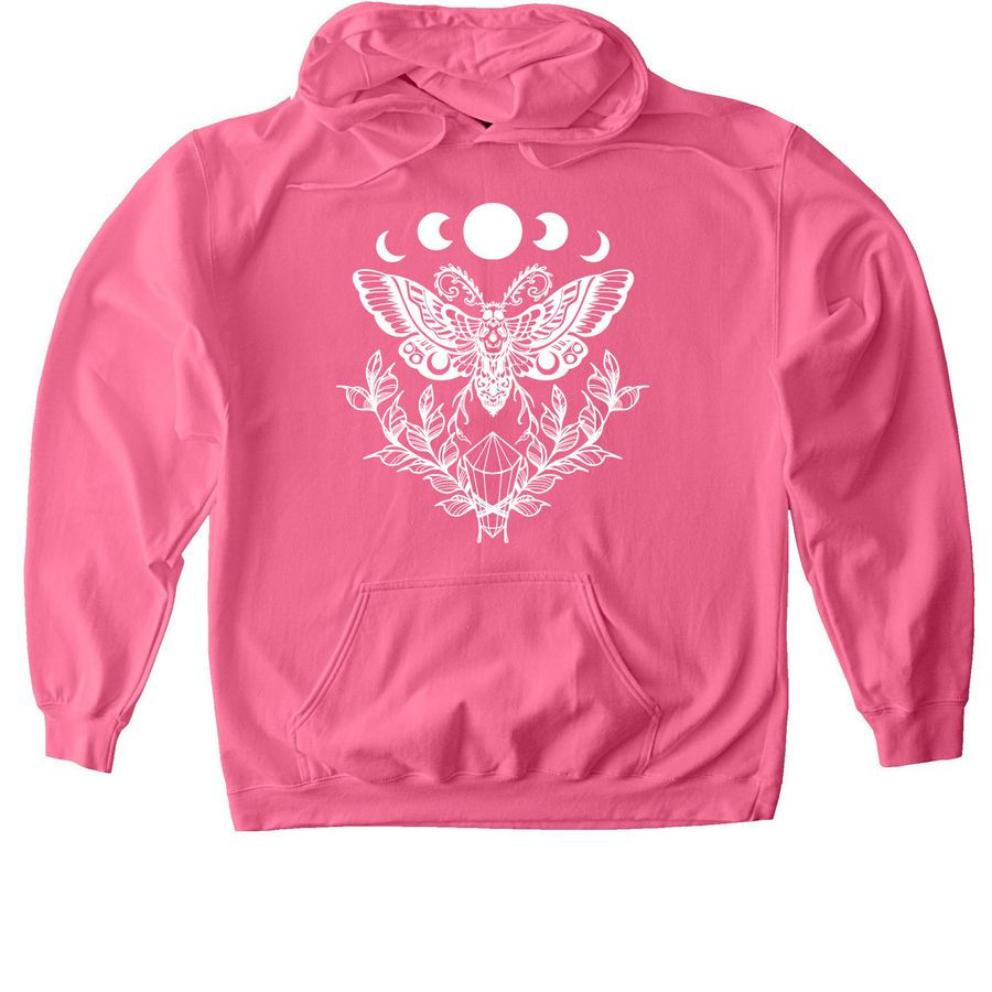 hoodie moon moth pink