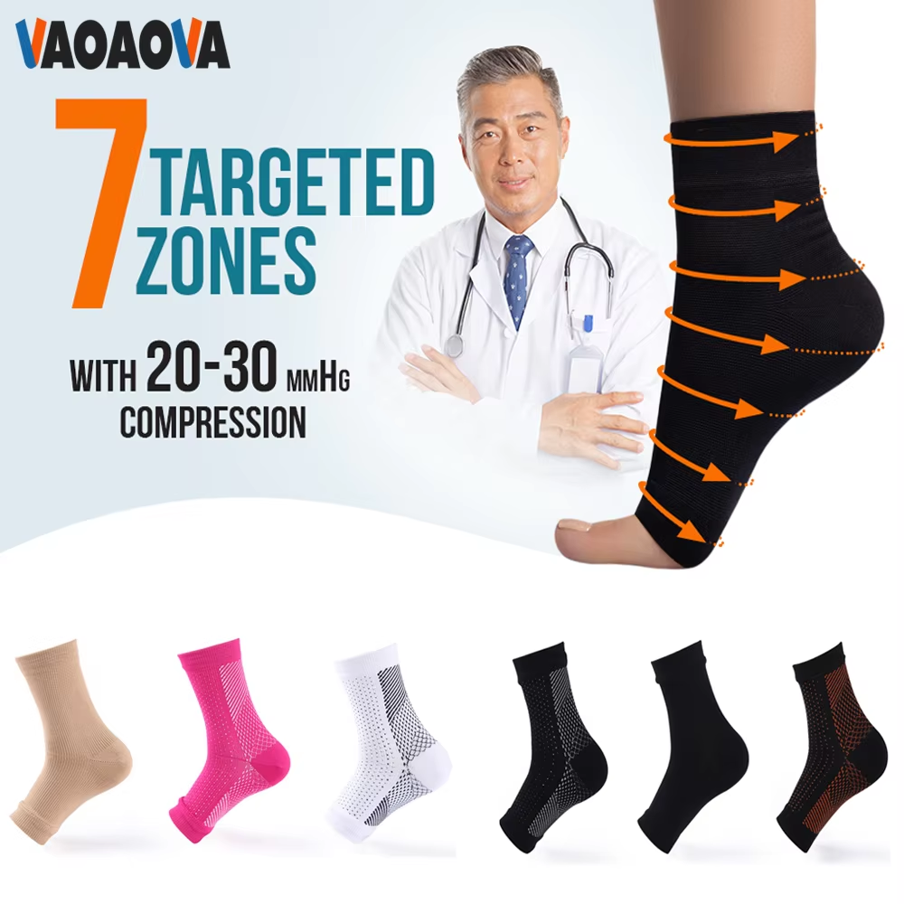 1Pair Nano Socks Neuropathy Socks Compression Sleeve for Ankle Swelling Plantar