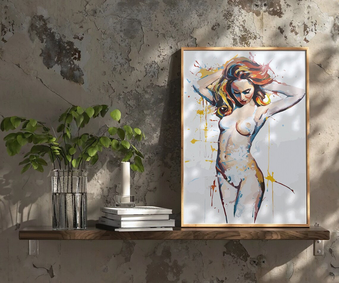 Erotisches Gemälde Deko Ölgemälde natürliche Frau