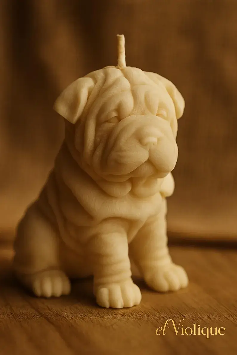 Miniaturbild: Faltenhund Shar Pei Welpe Kerze