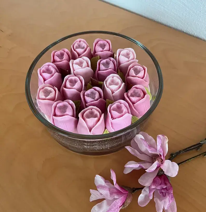 Miniaturbild: Tulpen Kerze im Glas Frühlingskerze