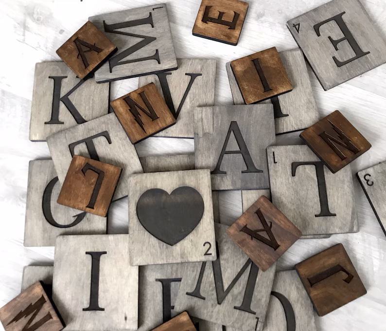3D Holz Wandfliesen Scrabble Art Gallery Dekor Holz