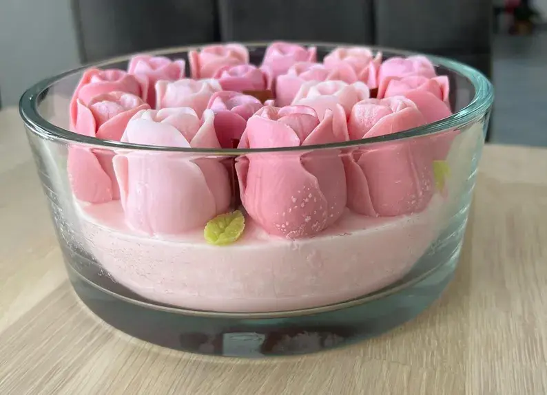 Miniaturbild: Tulpen Kerze im Glas Frühlingskerze