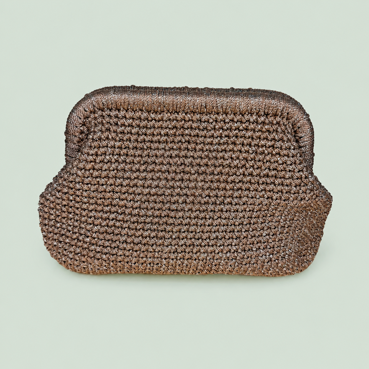 Müjü Collection-Handmade Kahverengi Simli Çanta