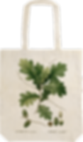 Tygpåse grön beige med ekollon från Sköna Ting 38x42cm
