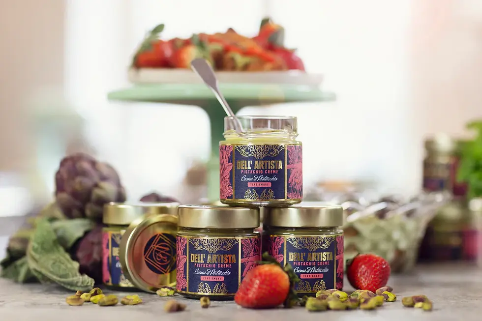 pistagekräm i burk från dell' artista