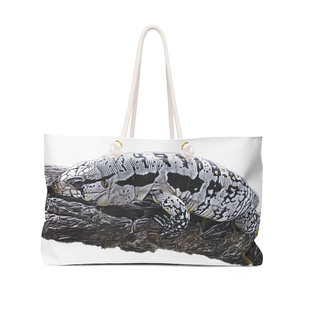 Blizzard Blue Tegu Weekender Bag For Sale, Tegu, Lizard, Tegu World
