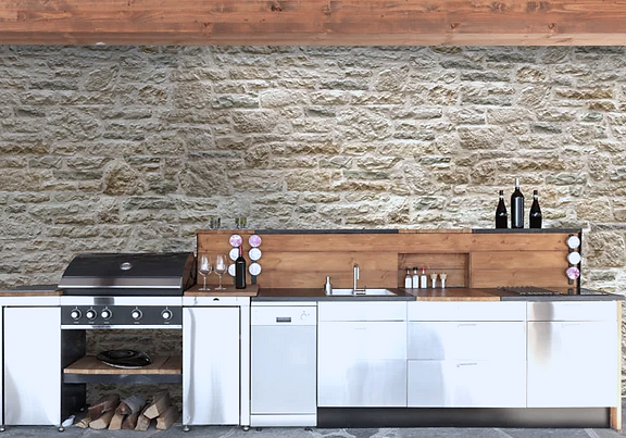 Mathios Stone UK Cervino Cotswold Stone Cladding On Outdoor Kitchen Garden Design.png