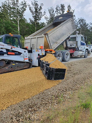 ShoulderMaster Paver at Work Widening Road