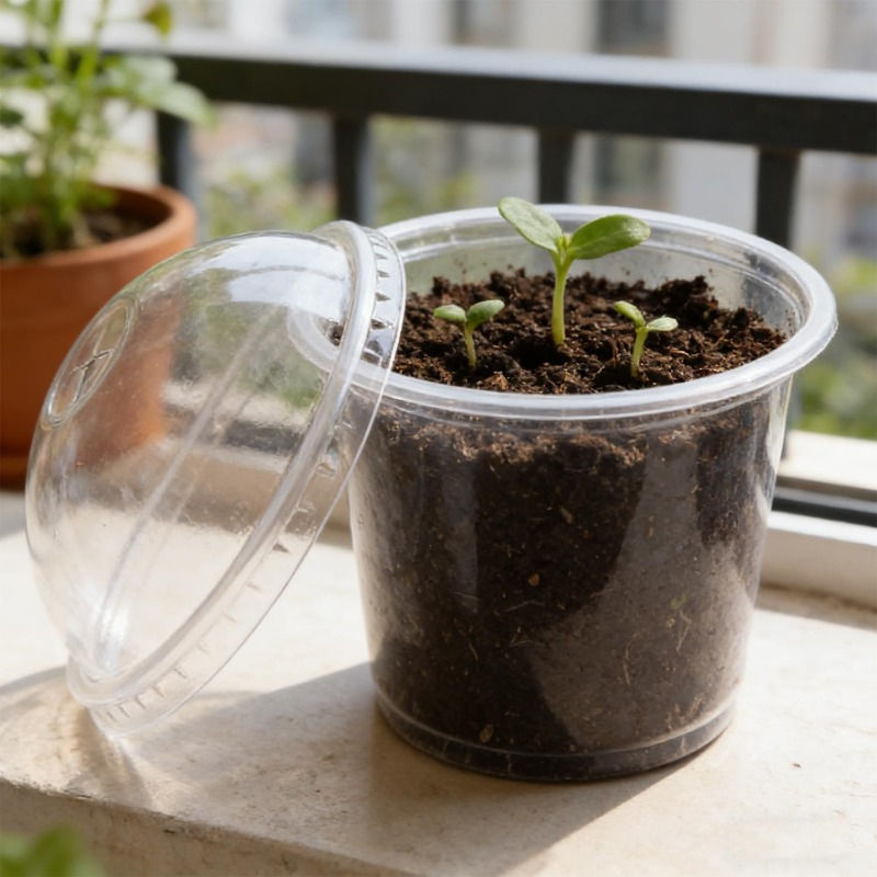 Clear Nursery Seedling Cups with Lids