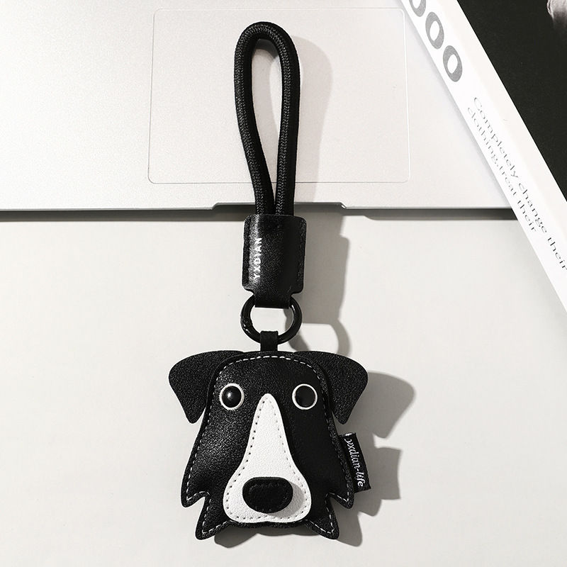 Trendy Leather Pet Keychain | Cute Puppy & Cat Design Charm