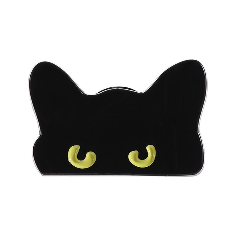 Cartoon Black Peeping Cat Enamel Pin