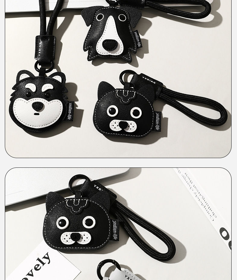 Trendy Leather Pet Keychain | Cute Puppy & Cat Design Charm