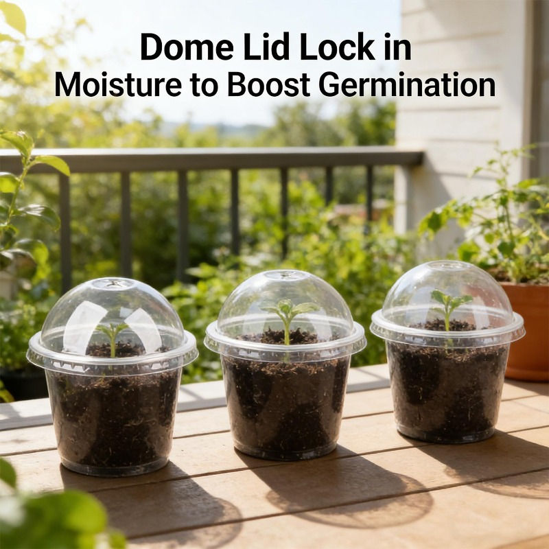 Clear Nursery Seedling Cups with Lids
