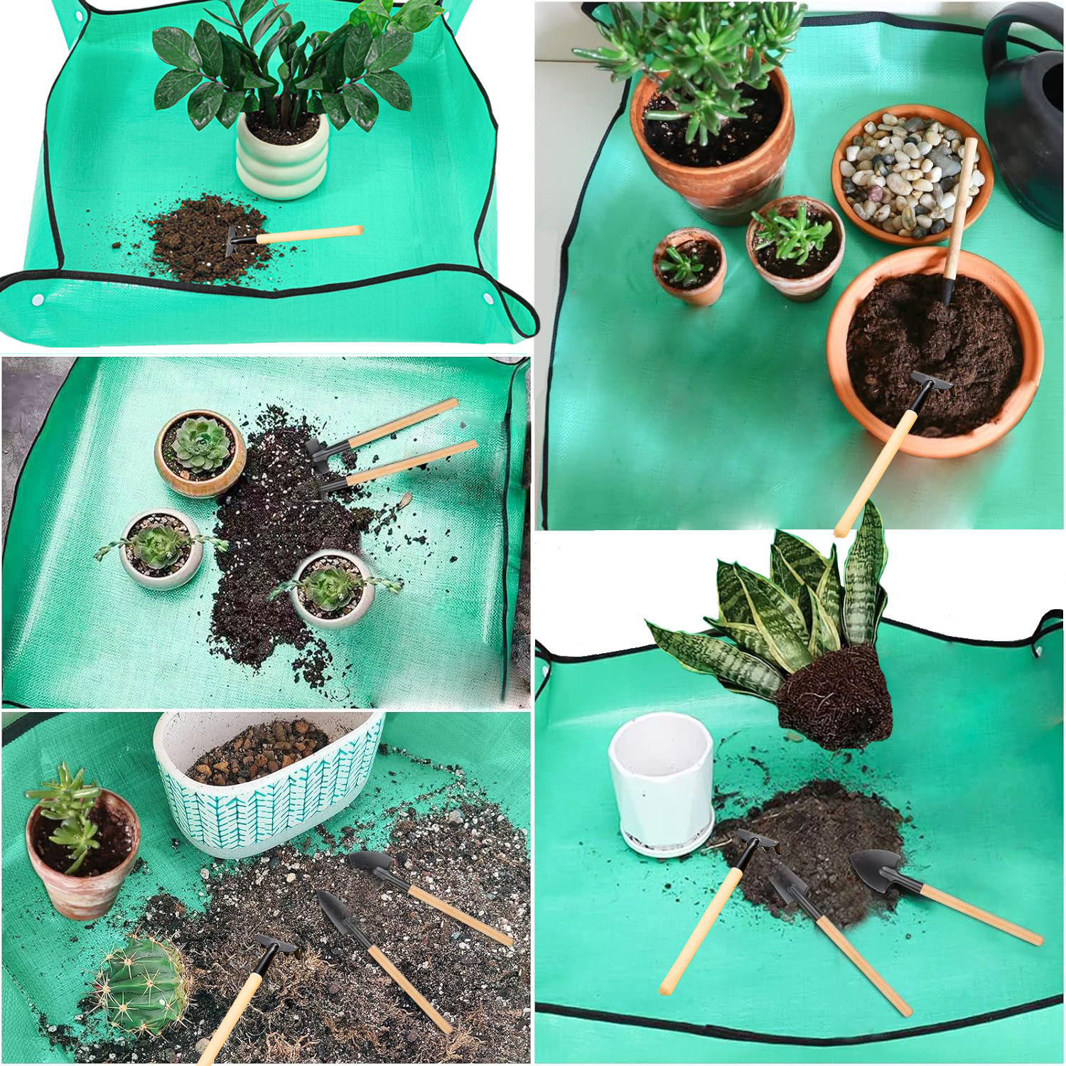 Waterproof Foldable Repotting Mat & Gardening Tool Set — Indoor Plant Care Mat