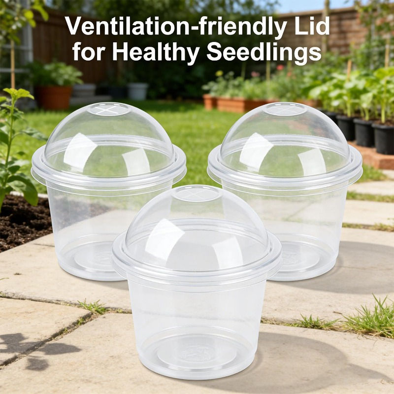 Clear Nursery Seedling Cups with Lids