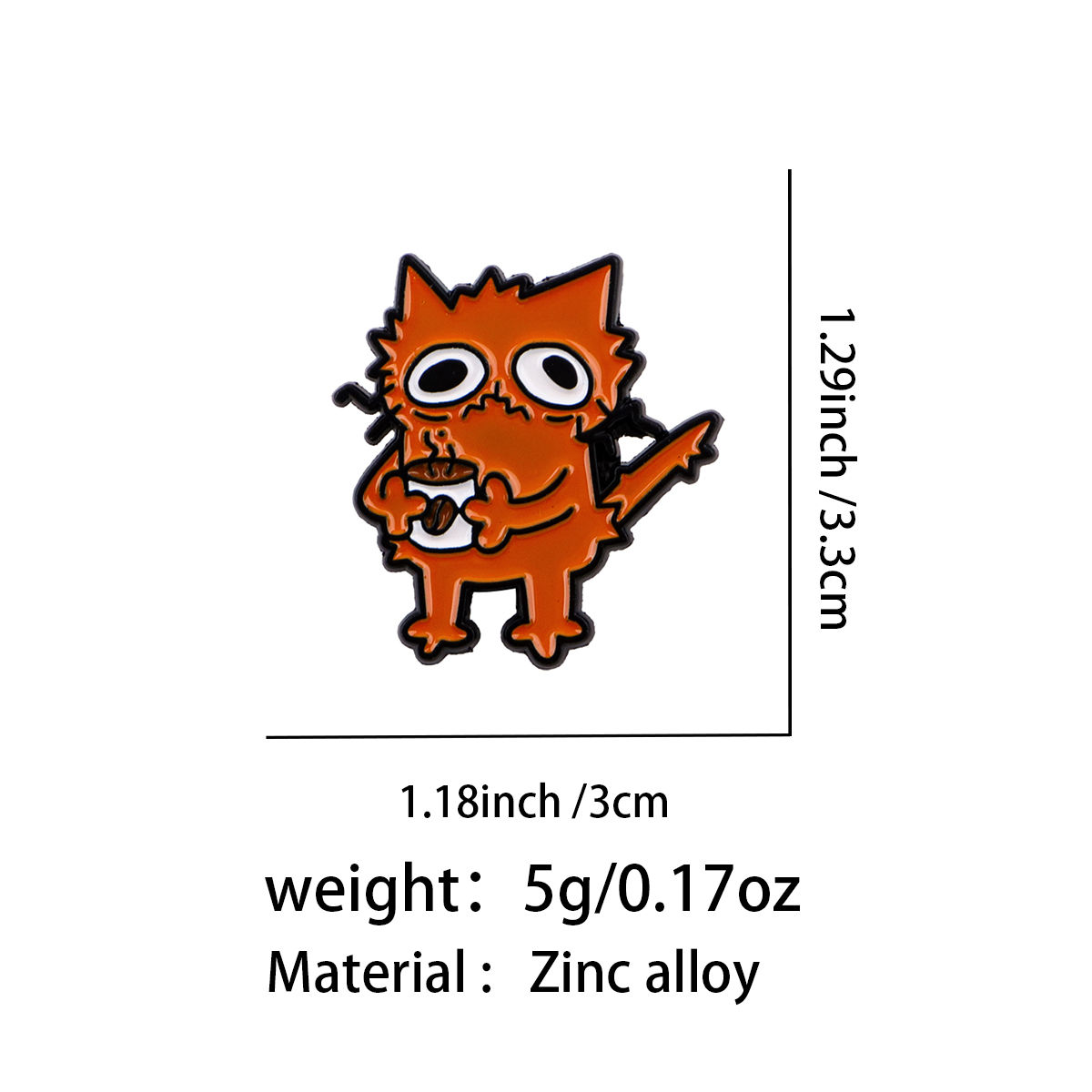 Funny Coffee Cat Enamel Pin