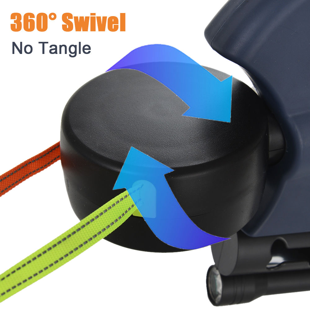 Dual Dog Lead — Retractable Double Lead with LED Light & Reflective Strip