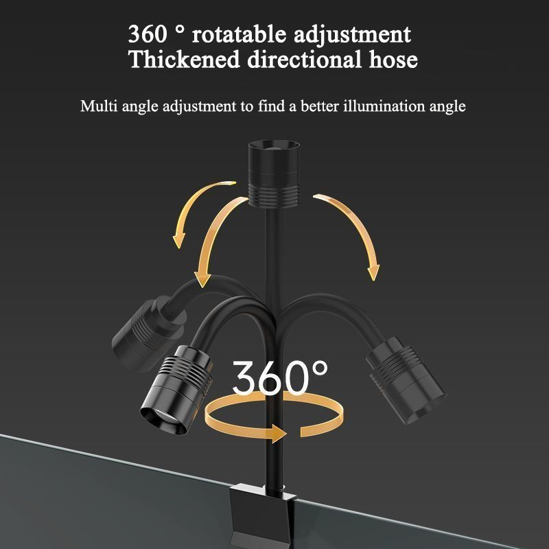 Thumbnail: Mini COB LED Aquarium Spotlight — Zoomable 360° Adjustable Clip-On Tank Light fo