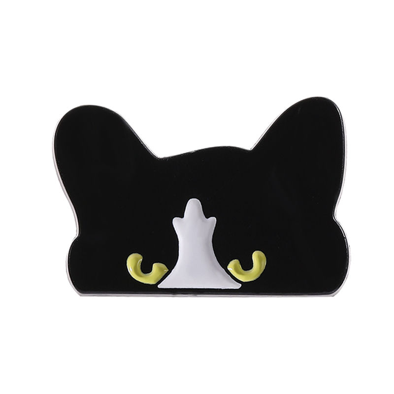 Cartoon Black Peeping Cat Enamel Pin
