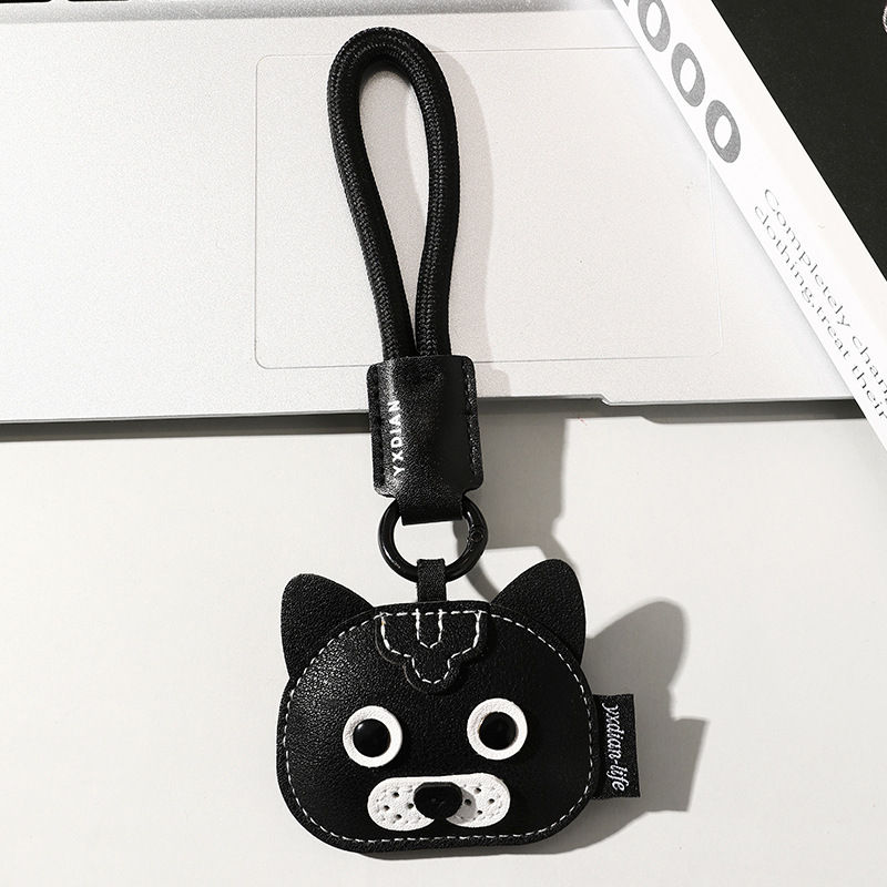 Trendy Leather Pet Keychain | Cute Puppy & Cat Design Charm
