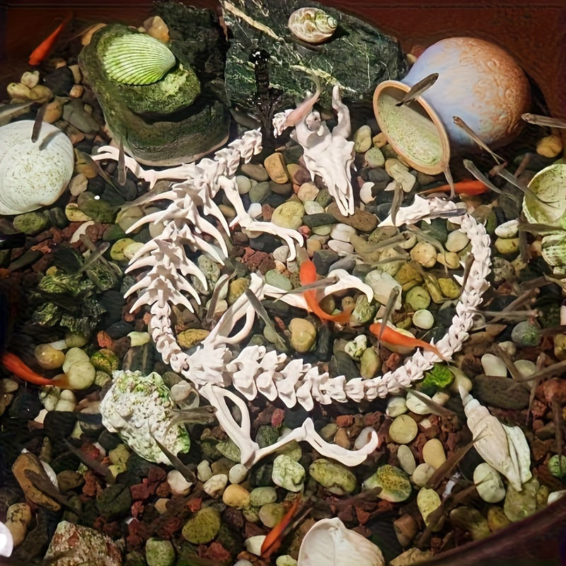 Articulated Dragon Skeleton Aquarium Ornament