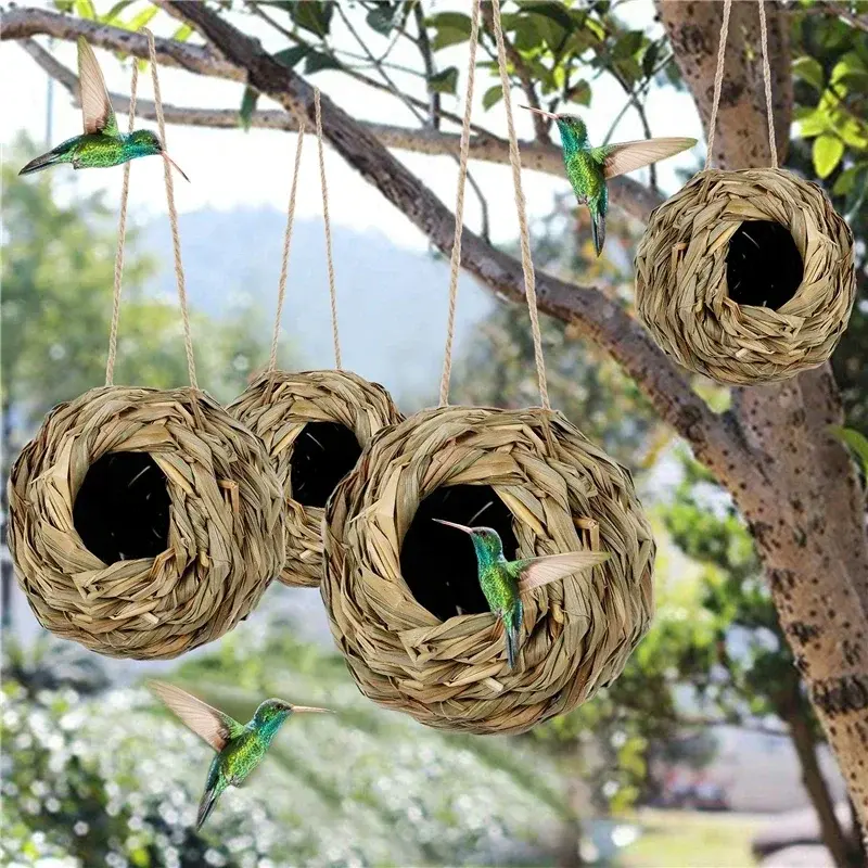Handwoven Reed Grass Bird Nest