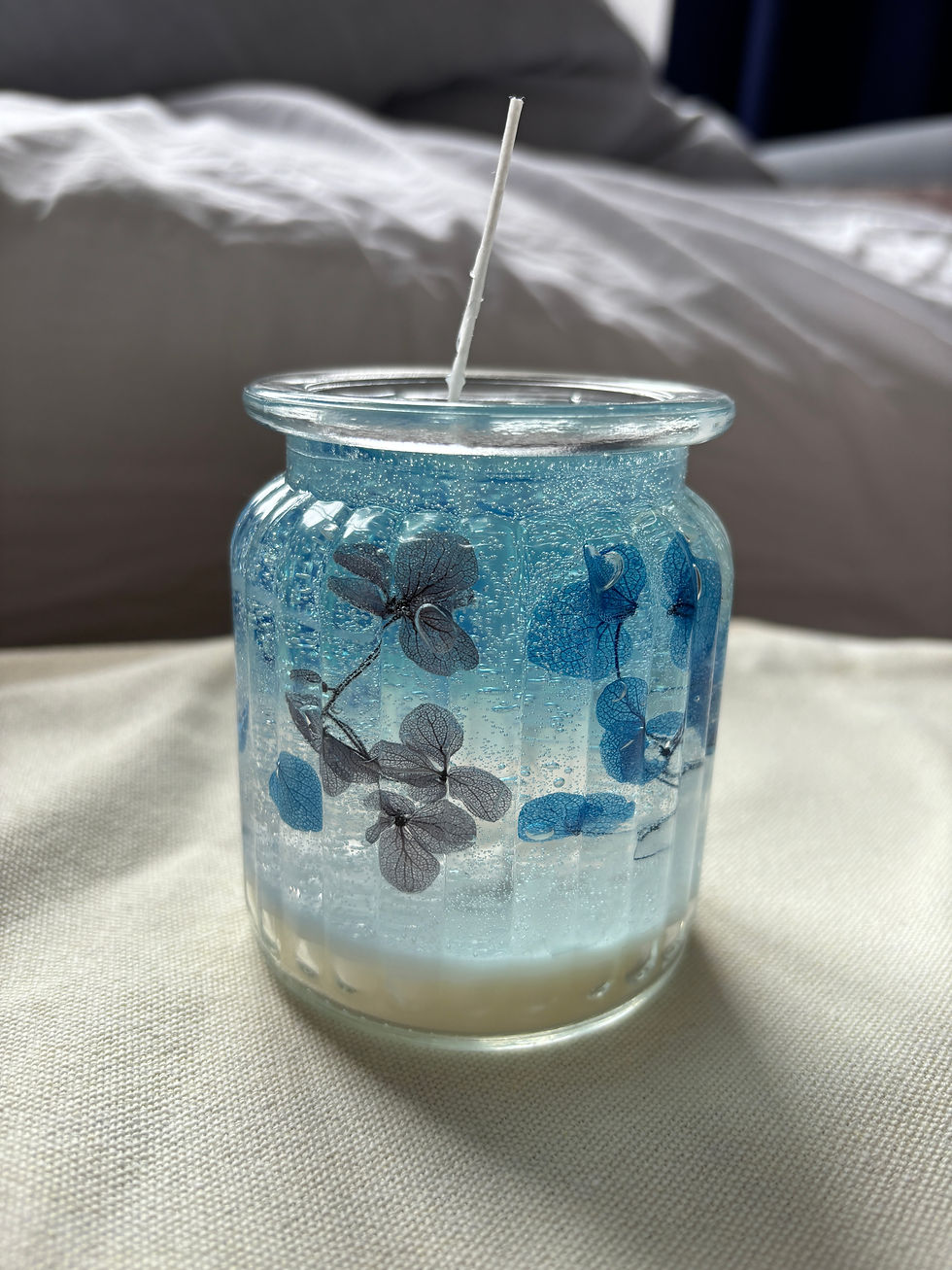 Thumbnail: Unique Blue Botanical Gel Scented Candle