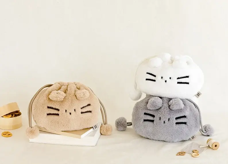 Here There Cat Drawstring Pouch