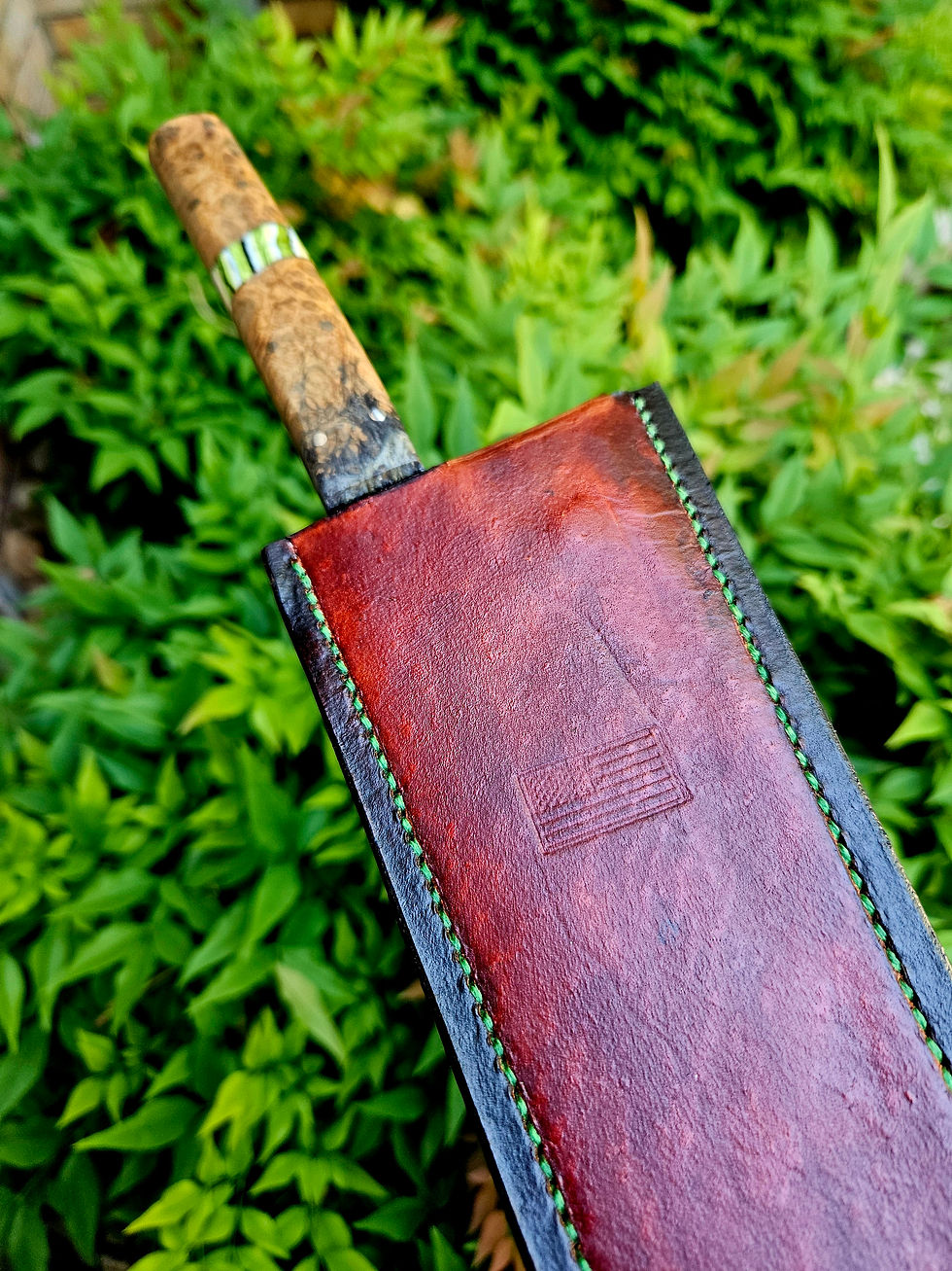 Thumbnail: 10" Chef / Carver with Wooly Mammoth molar, birds eye maple.